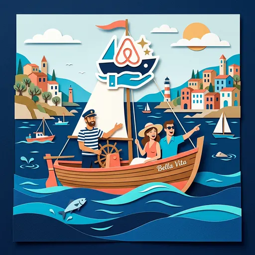 Illustrazione editoriale dedicata a: Airbnb Esperienze per le gite in barca: come diventare host e cosa aspettarsi
