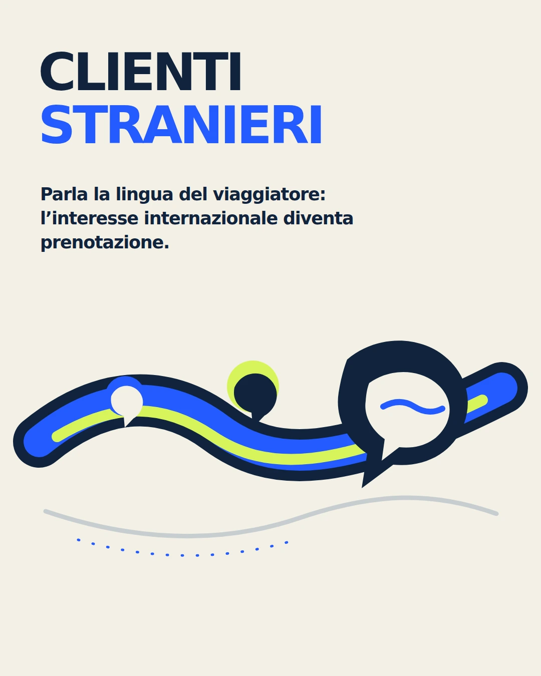 Una rotta marina collega viaggiatori internazionali e comunicazione nella loro lingua