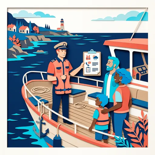 Illustrazione editoriale dedicata a: Il briefing pre-partenza per le gite in barca: come preparare i clienti e ridurre i problemi a bordo