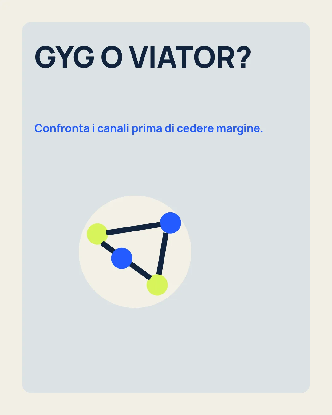 GYG O VIATOR?: Confronta i canali prima di cedere margine; icona rete di canali.