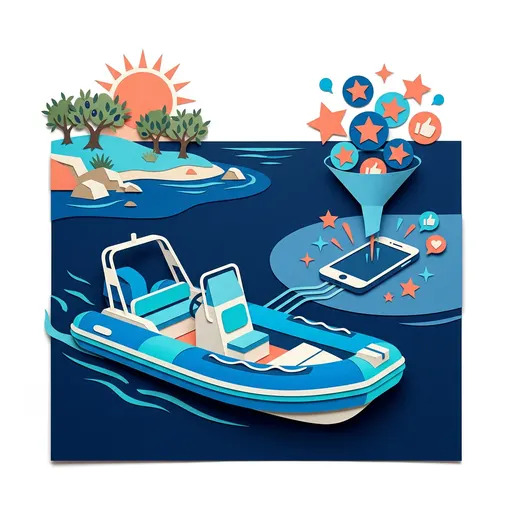 Illustrazione editoriale dedicata a: Come raccogliere recensioni dopo ogni noleggio gommone (automaticamente)