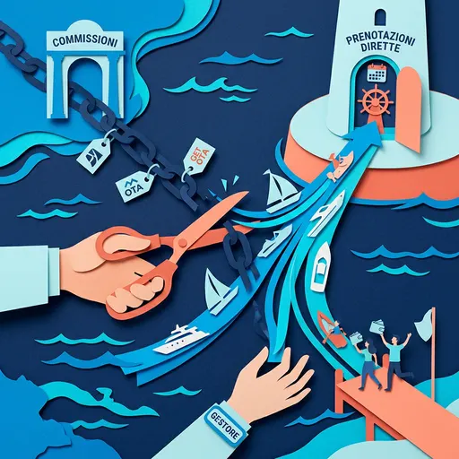 Illustrazione editoriale dedicata a: Come ridurre le commissioni GetYourGuide e Viator aumentando le prenotazioni dirette