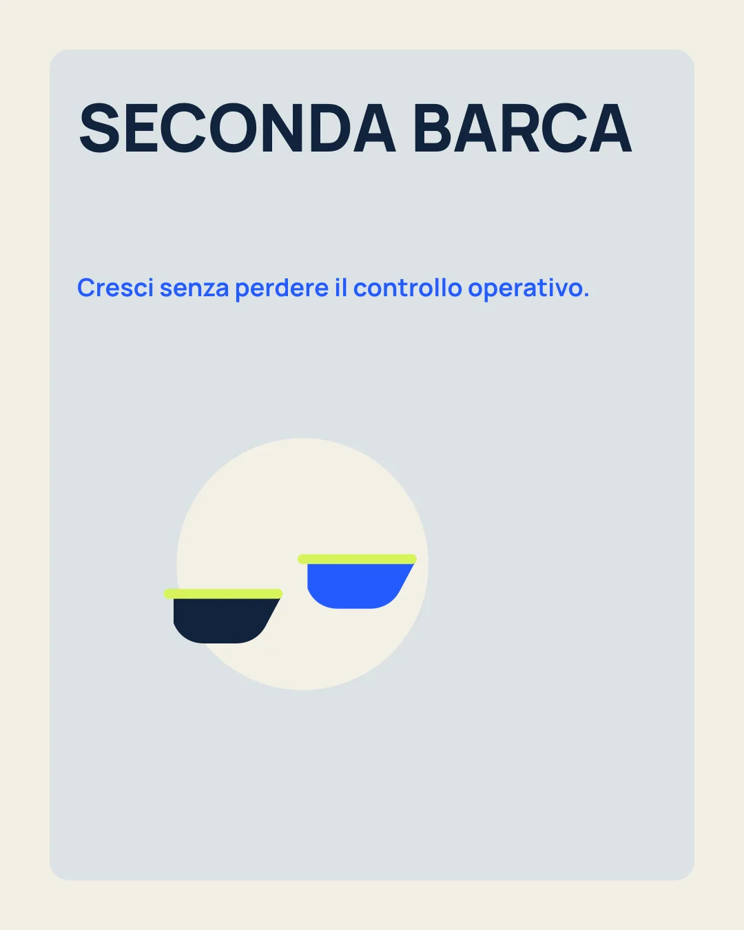 SECONDA BARCA: Cresci senza perdere il controllo operativo; icona flotta.