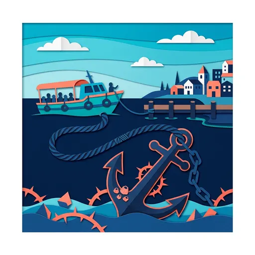 Illustrazione editoriale dedicata a: Software di prenotazione gratuito per tour nautici: cosa ti costa davvero il "gratis"