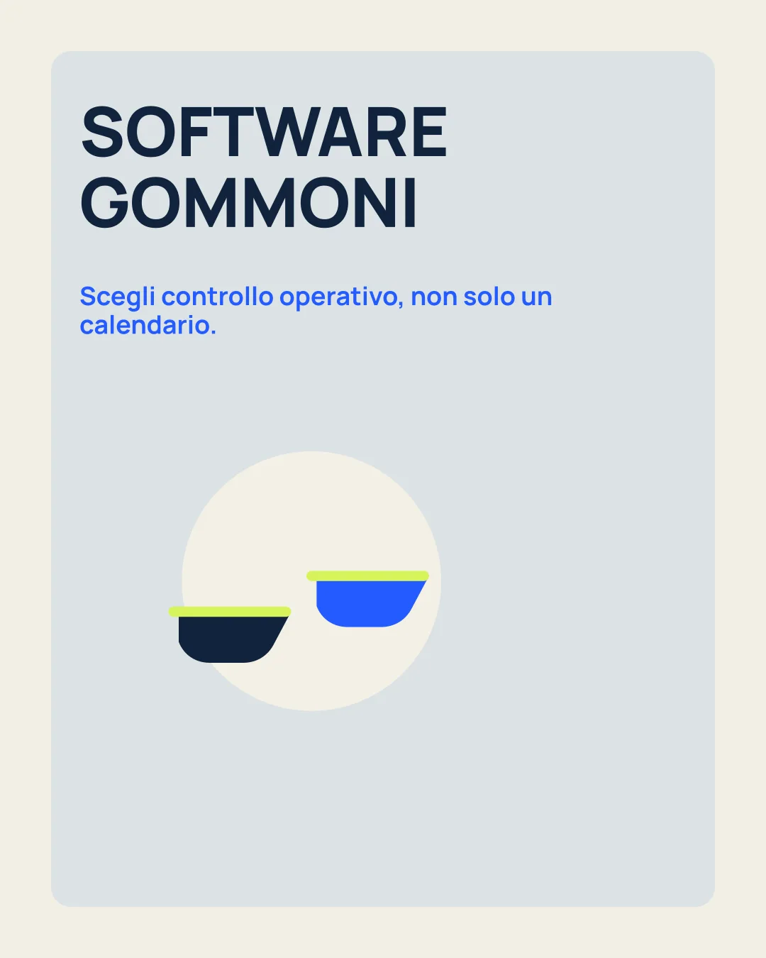 SOFTWARE GOMMONI: Scegli controllo operativo, non solo un calendario; icona flotta.