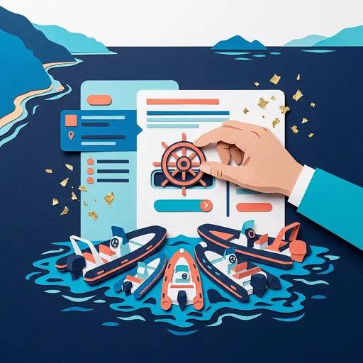 Illustrazione editoriale dedicata a: Come scegliere il software di prenotazione per il noleggio gommoni