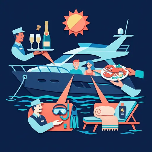 Illustrazione editoriale dedicata a: Upselling nei tour nautici: gli extra a bordo che i clienti comprano davvero