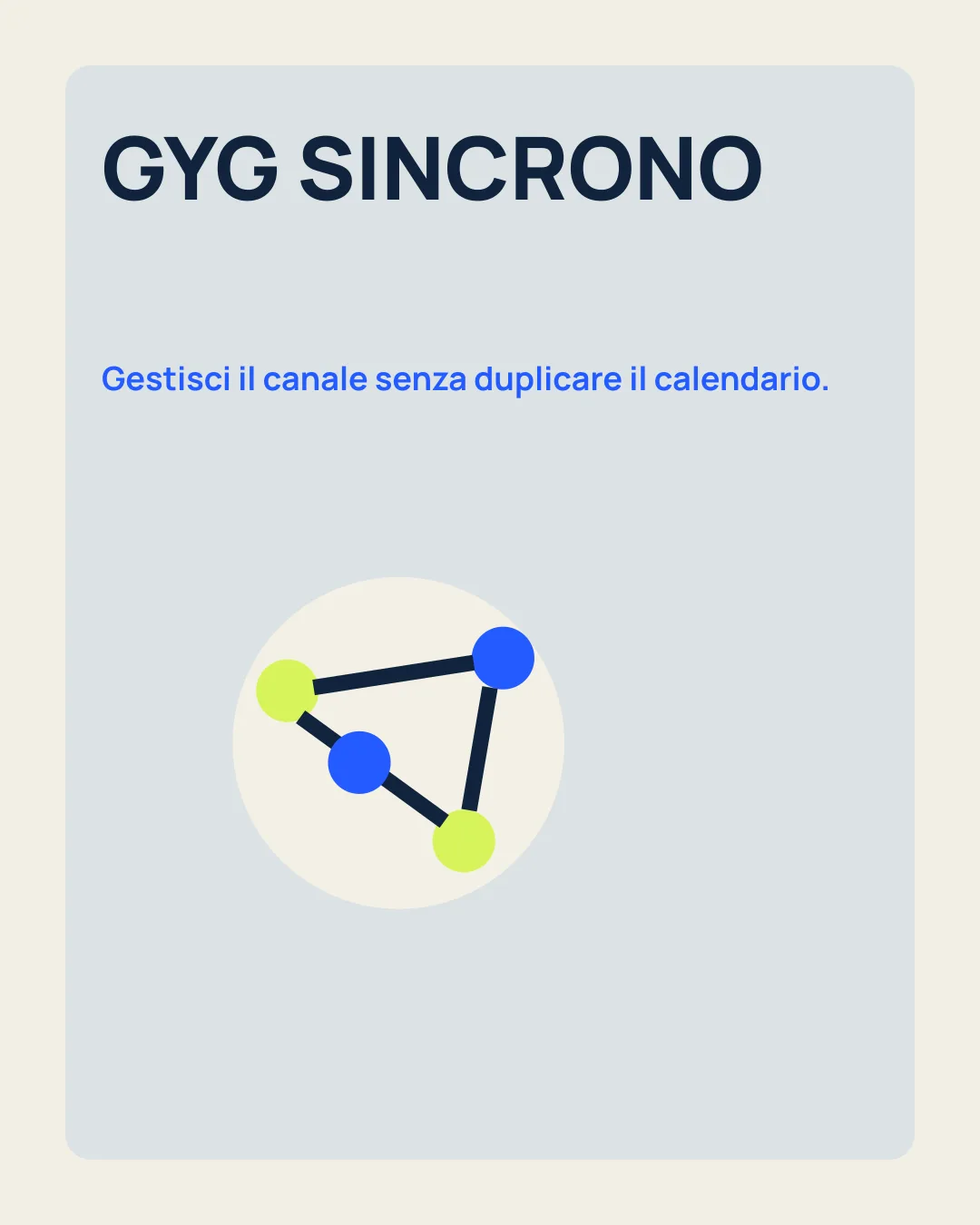 GETYOURGUIDE E YORANGO: Disponibilità e prenotazioni sui canali collegati; icona rete di canali.