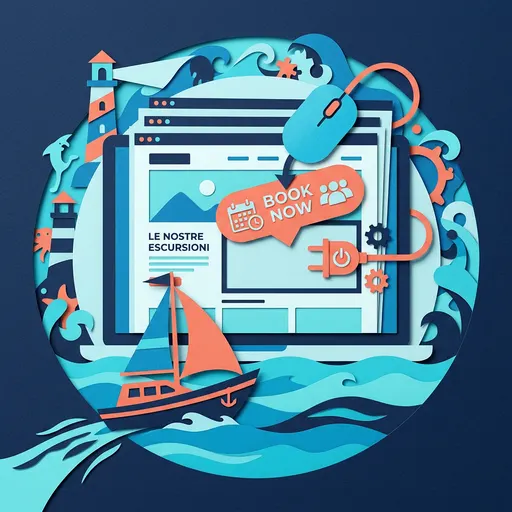 Illustrazione editoriale dedicata a: Widget di prenotazione per gite in barca: come aggiungerlo al sito senza uno sviluppatore